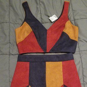 2 Piece Skirt and Top Vintage Colors